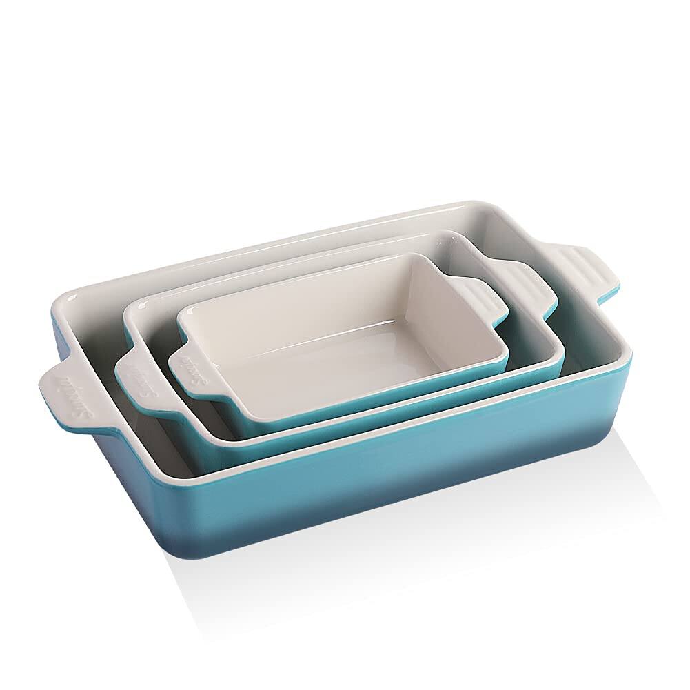 Front. PARKER SLATER - Ceramic Bakeware Set Rectangular Baking Dish For Oven Lasagna Pans Cooking Kitchen Cake Dinner Banquet And Daily Use ....