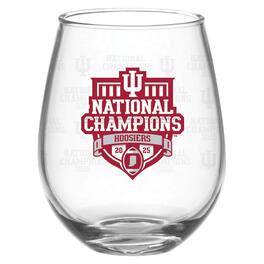 Indigo Falls - Indiana Hoosiers College Football Playoff 2025 National Champions Repeat 15oz. Stemless Wine Glass - Multicolor