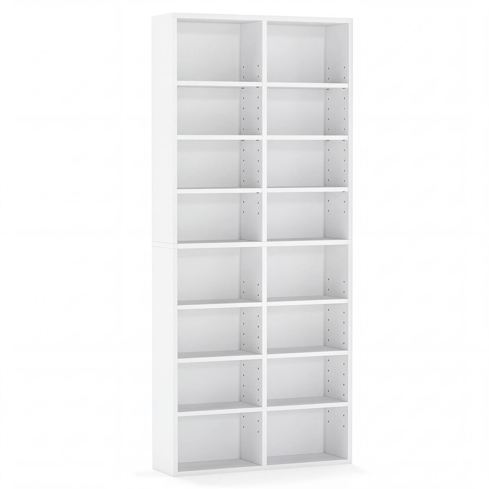 Alt View 1. Costway - Costway 1 PCS 16-Cube Bookcases CD Storage Rack 54" Freestanding Display Cabinet with 12 Adjustable Shelves - White.