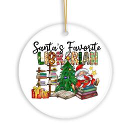 OrnamentallyYou - Santas Favorite Librarian Christmas Ornament Fun Library Gift - Multi-colored