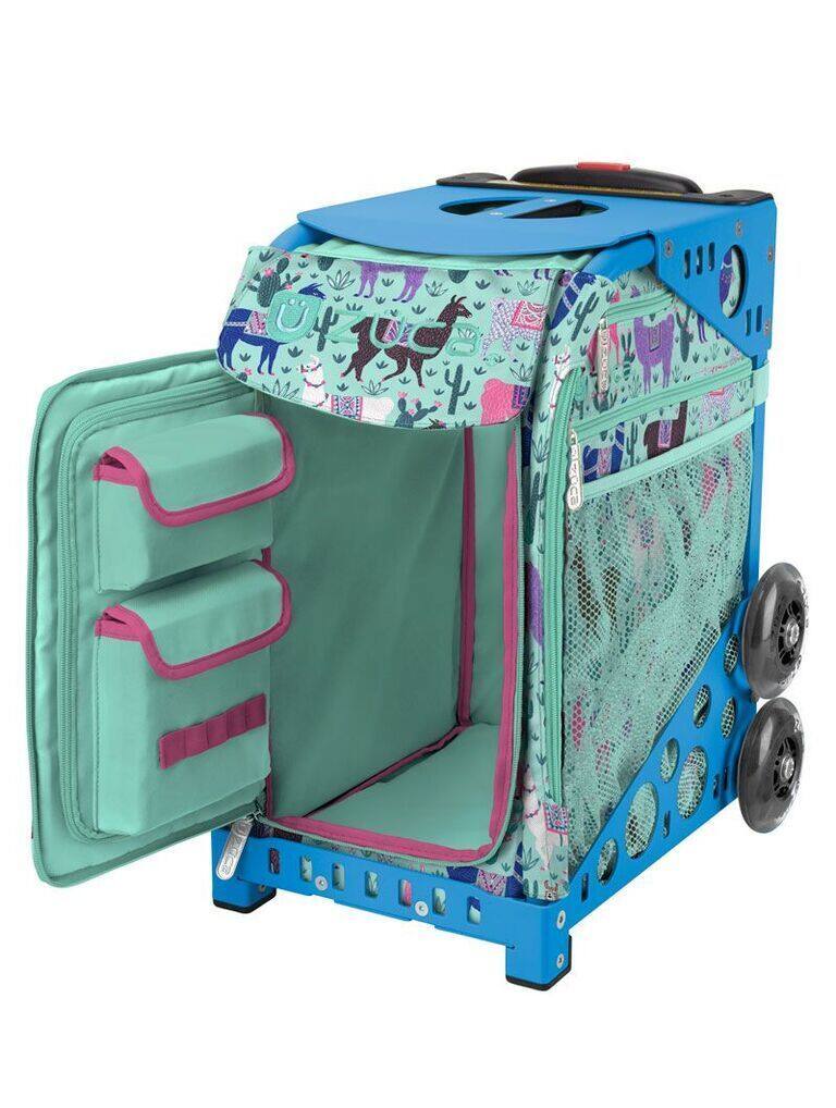 Back. Zuca - Zuca Llama Rama Sport Insert Bag and Blue Frame with Flashing Wheels - Blue.