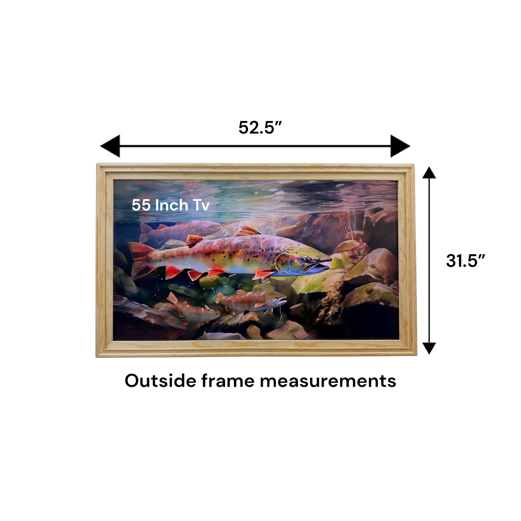52.5" x 31.5" Outside frame measurements

55 Inch Tv