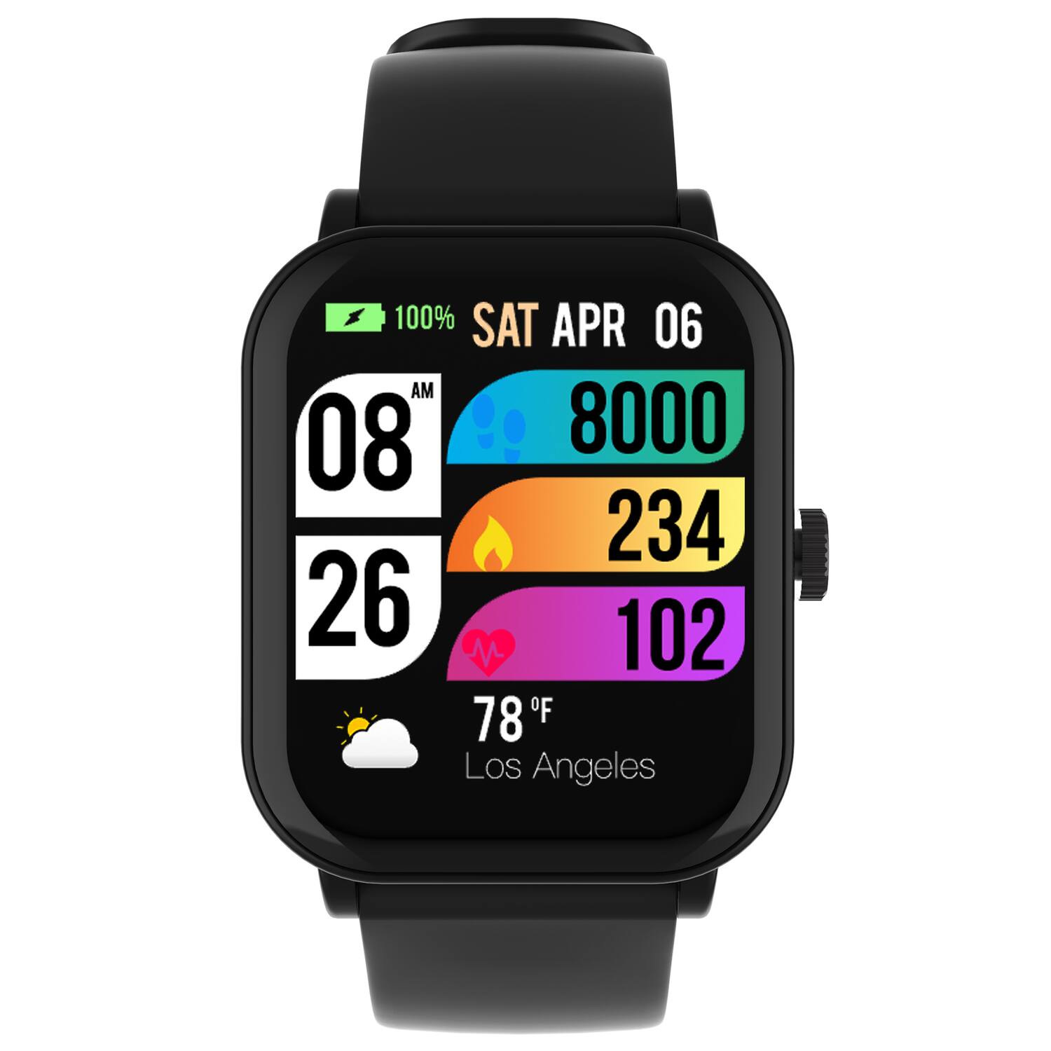 100% SAT APR 06 AM 08 8000 234 102 78°F Los Angeles