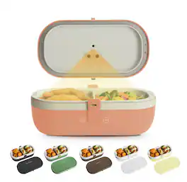 UVI - Plus Lunchbox – Portable Self-Heating Lunch Box with UV Sanitizer & USB-C Charging - Salmon