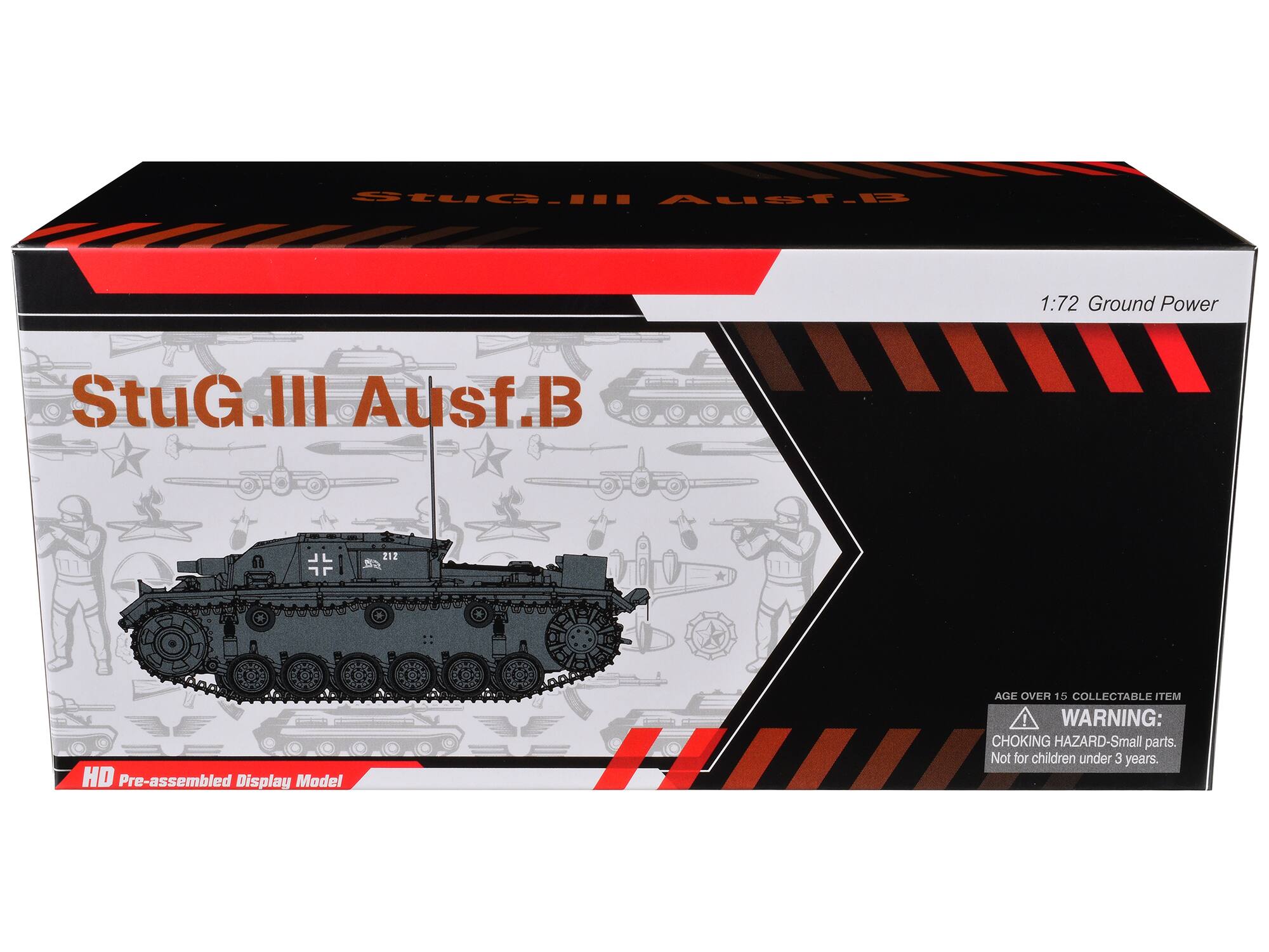 StuG.III Ausf.B 1:72 Ground Power StuG.III Ausf.B 212 Ba HD Pre-assembled Display Model AGE OVER 15 COLLECTABLE ITEM! WARNING: CHOKING HAZARD-Small parts. Not for children under 3 years.