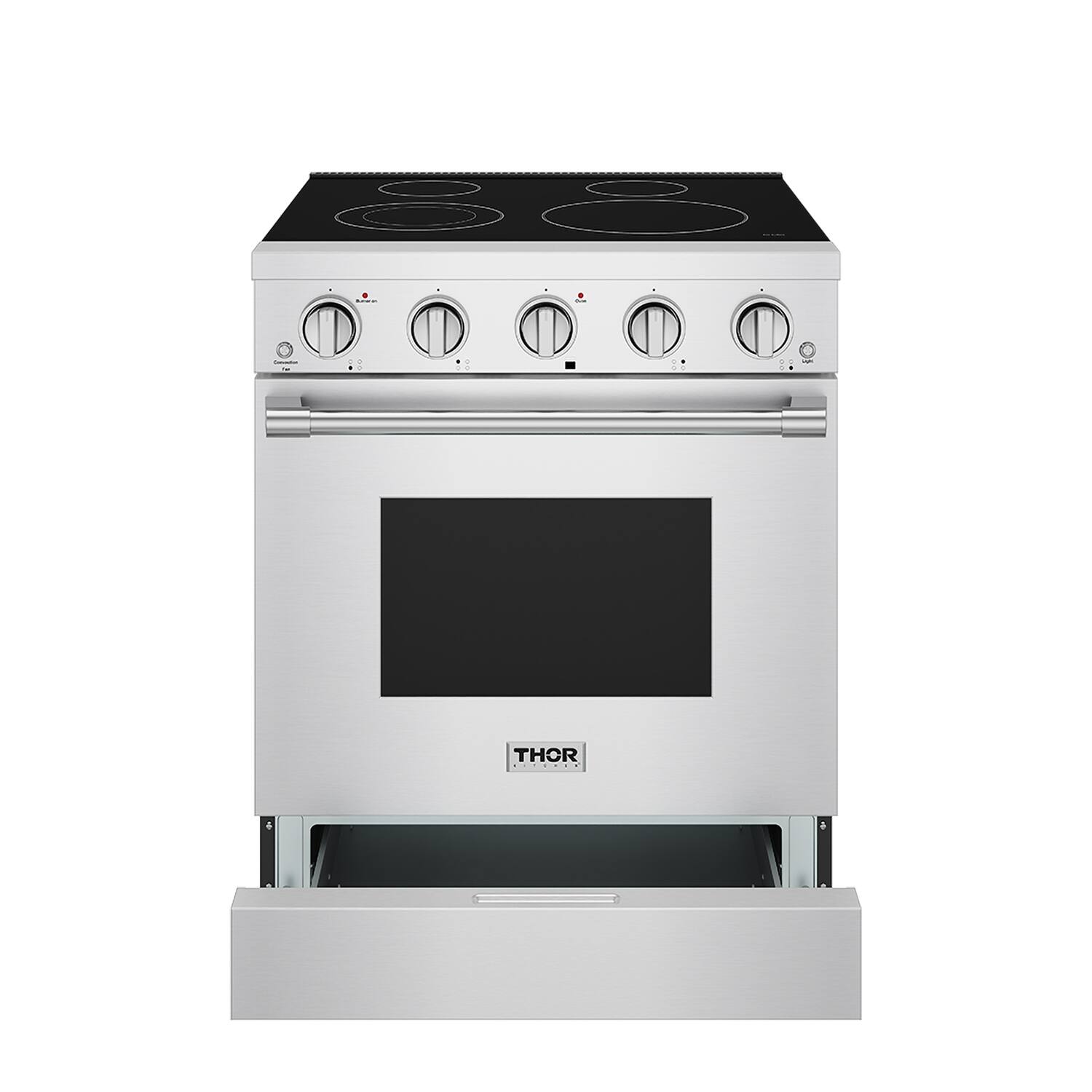 Alt View 5. Thor Kitchen - 4.55 Cu. Ft Freestanding Electric Convection Range - Stainless steel.