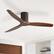 Front. Sofucor - 52 Inch Flush Mount Ceiling Fan with Remote Solid Wood Blade Outdoor Indoor Modern Fan No Light for Bedroom Farmhouse - Coffee - 1 Pack.