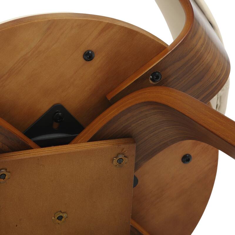 Alt View 9. LeisureMod - Brivo Modern Leather Upholstered Side Dining Chair with Open Back and Swivel for Home Living Room or Office - Cream.