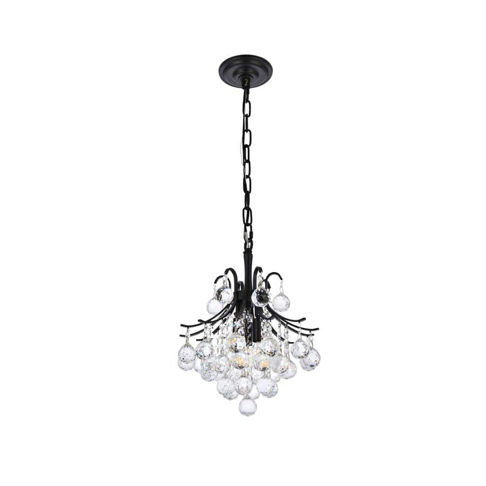 Elegant Lighting - Toureg 12 inch black pendant - Black And Clear price history on PriceWatchPro