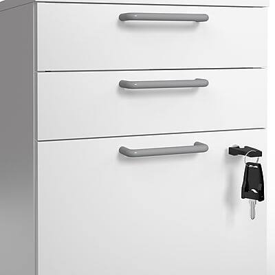 Alt View 1. Union & Scale - Essentials 3-Drawer Mobile Vertical File Cabinet, Letter/Legal, Lockable, 24.3"H x 15.6"W x 21.3"D - White.