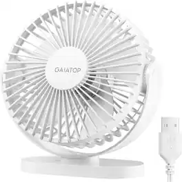 Loheer - USB Desk Fan Small Quiet Portable Mini Table Fan 3 Speeds 5.5 Inch Cooling Fan For Office Desk Bedroom White