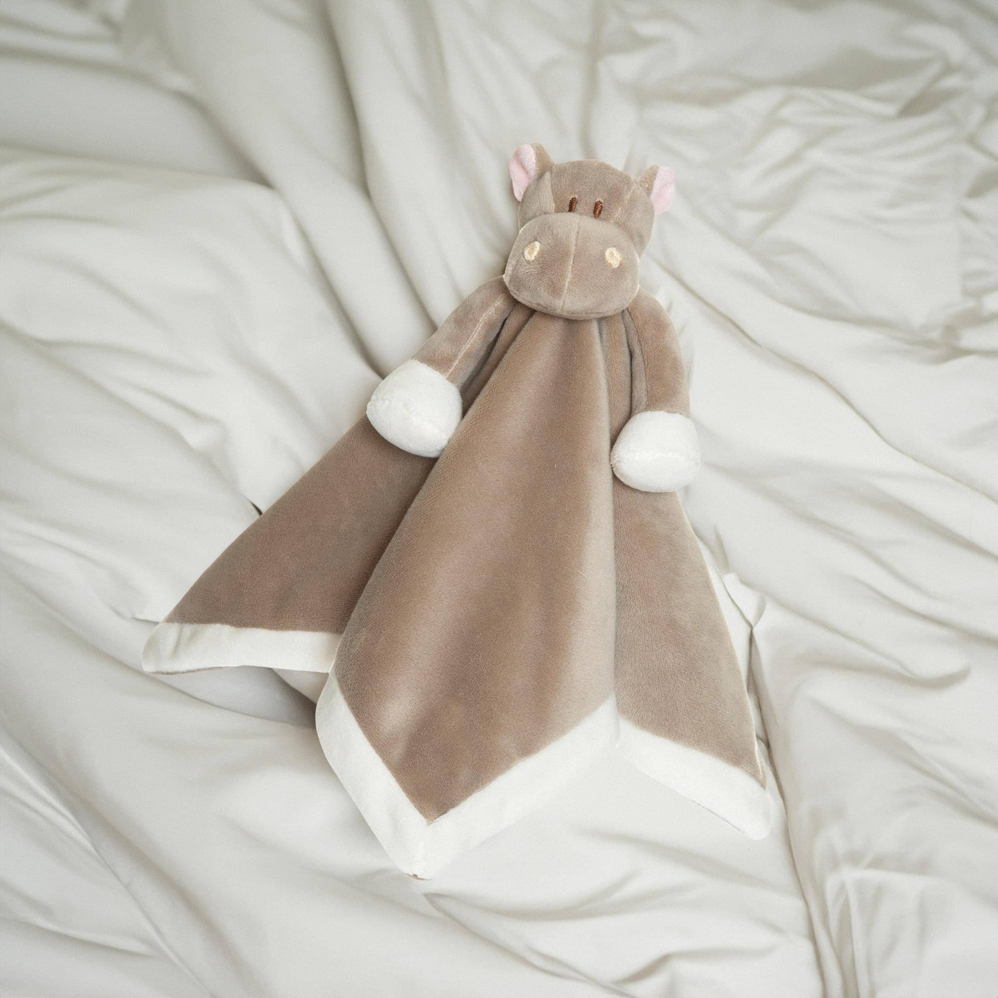 Alt View 10. TriAction Toys - Teddykompaniet Plush Baby Blanket | Hippo - Beige.