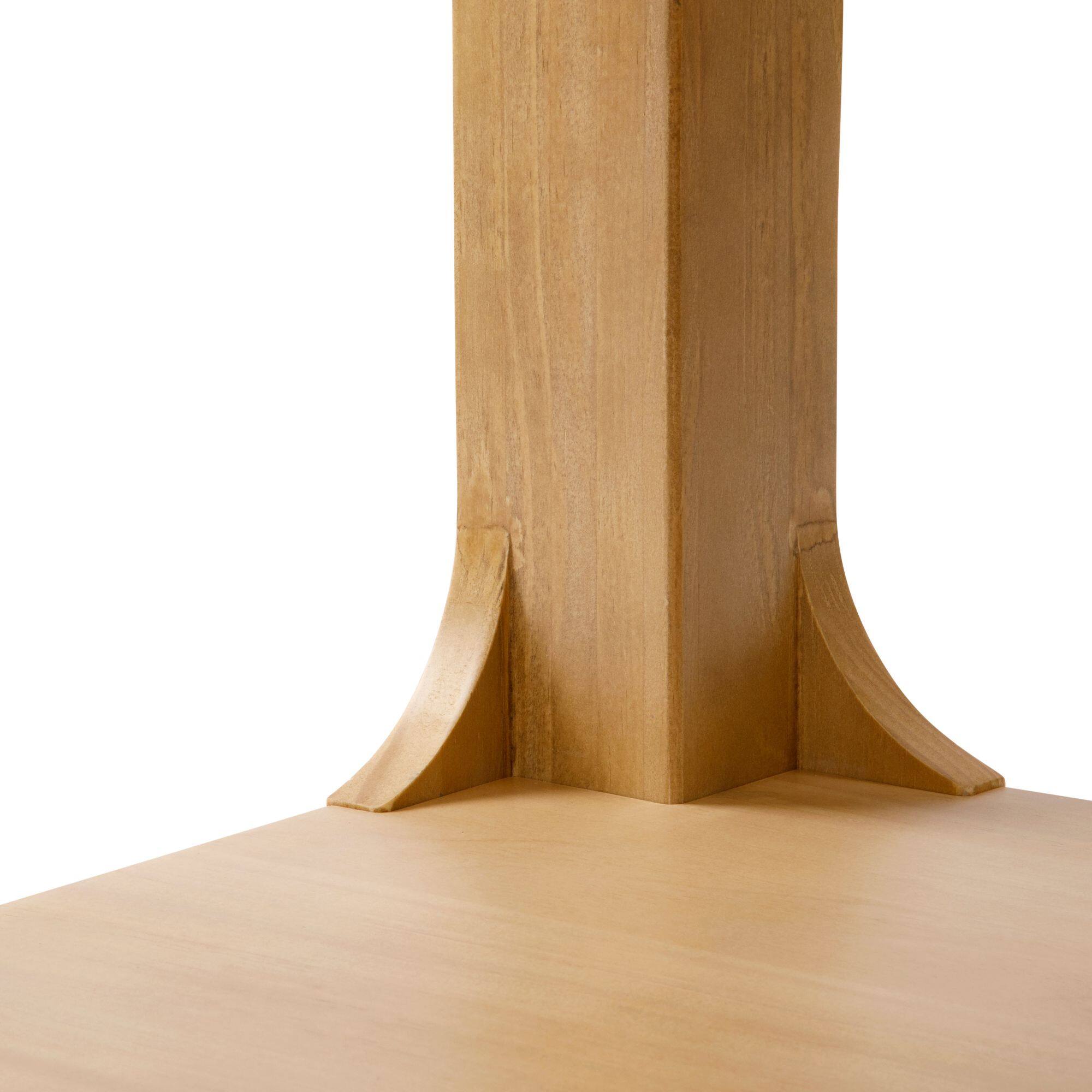 Alt View 3. Plank+Beam - Modern Rounded Rectangular Side Table with Shelf (25in x 15in / 630mm x 375mm), Blonde - Blonde.