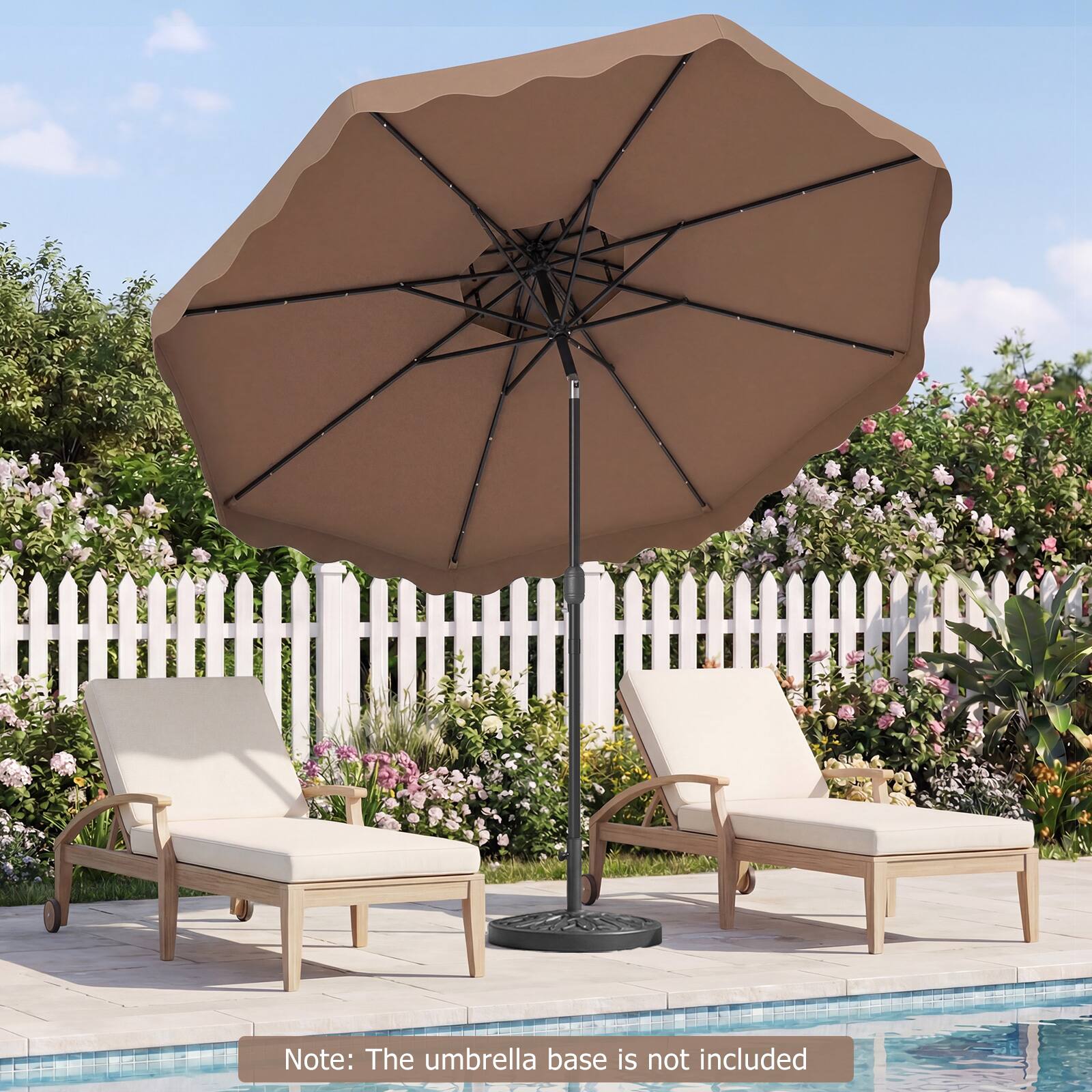 Note: The umbrella base is not included