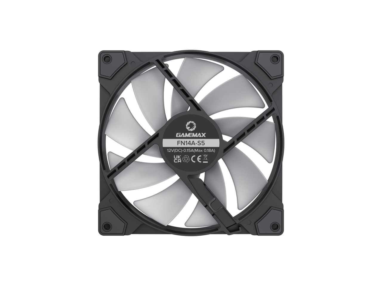 GAMEMAX FN14A-S5  
12V(DC)-0.15A(Max 0.18A)  
UK CA CE