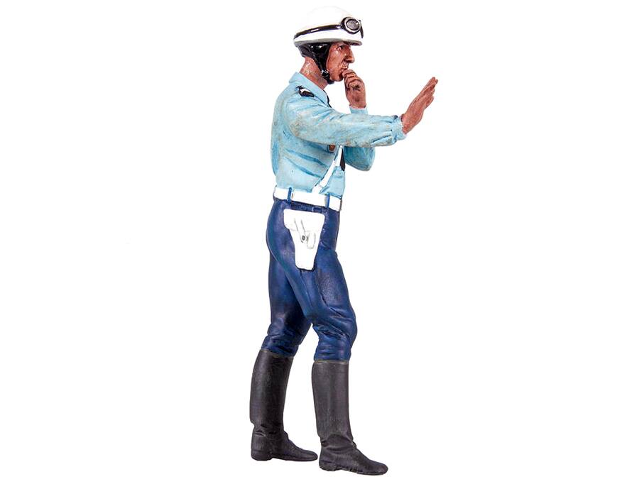 Alt View 2. Le Mans Miniatures - 1975-1980 Paul French Police Motorcycle Officer Figurine for 1/18 Scale Models by Le Mans Miniatures.