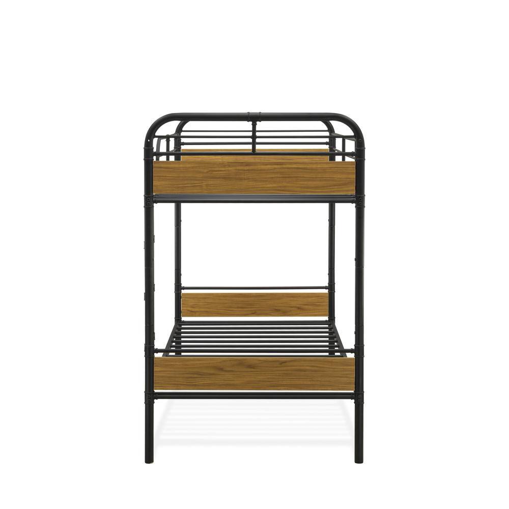 Back. East West Furniture - Hedley Bunk Bed Frame with 4 Metal Legs - Black.