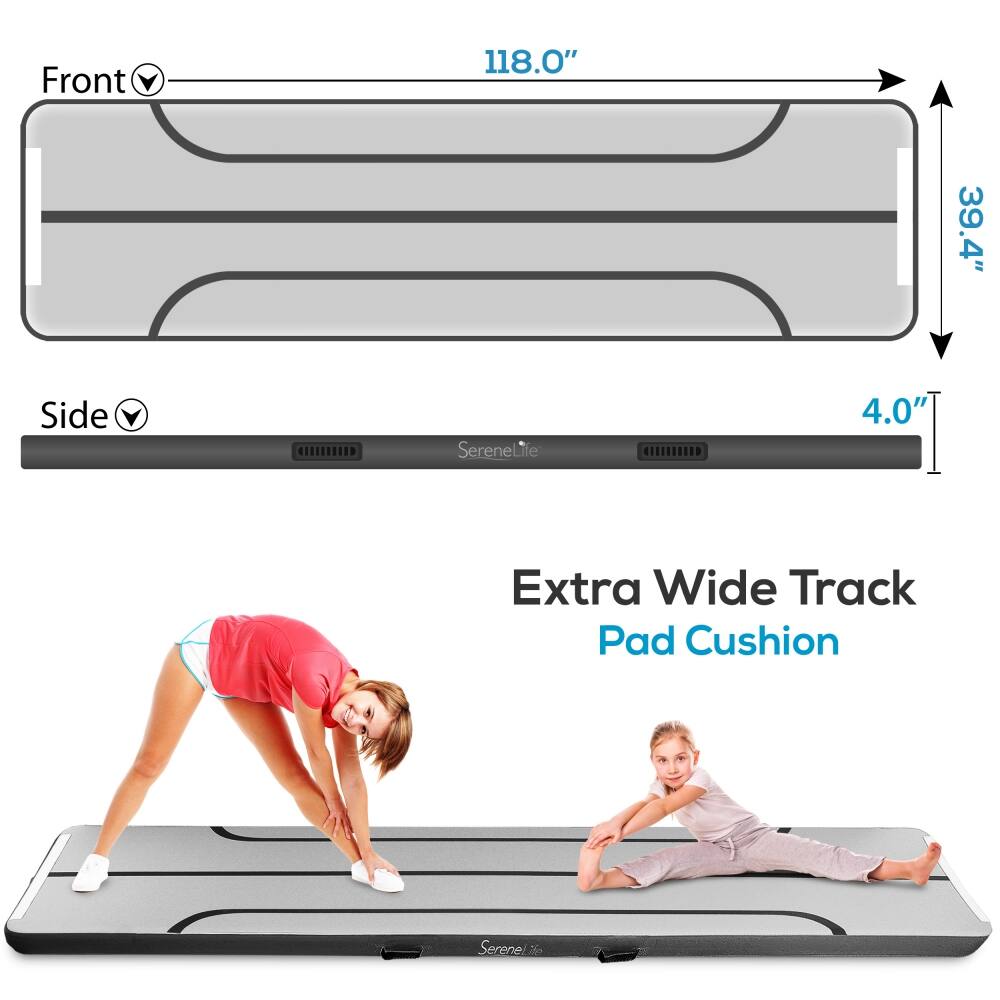 Front 118.0" 39.4" Side SereneLife 4.0" Extra Wide Track Pad Cushion