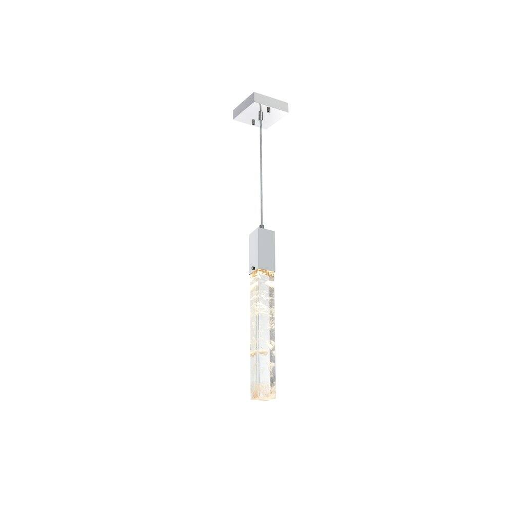 Angle. Elegant Lighting - Aurora 5 inch Pendant in Chrome - Chrome And Clear.