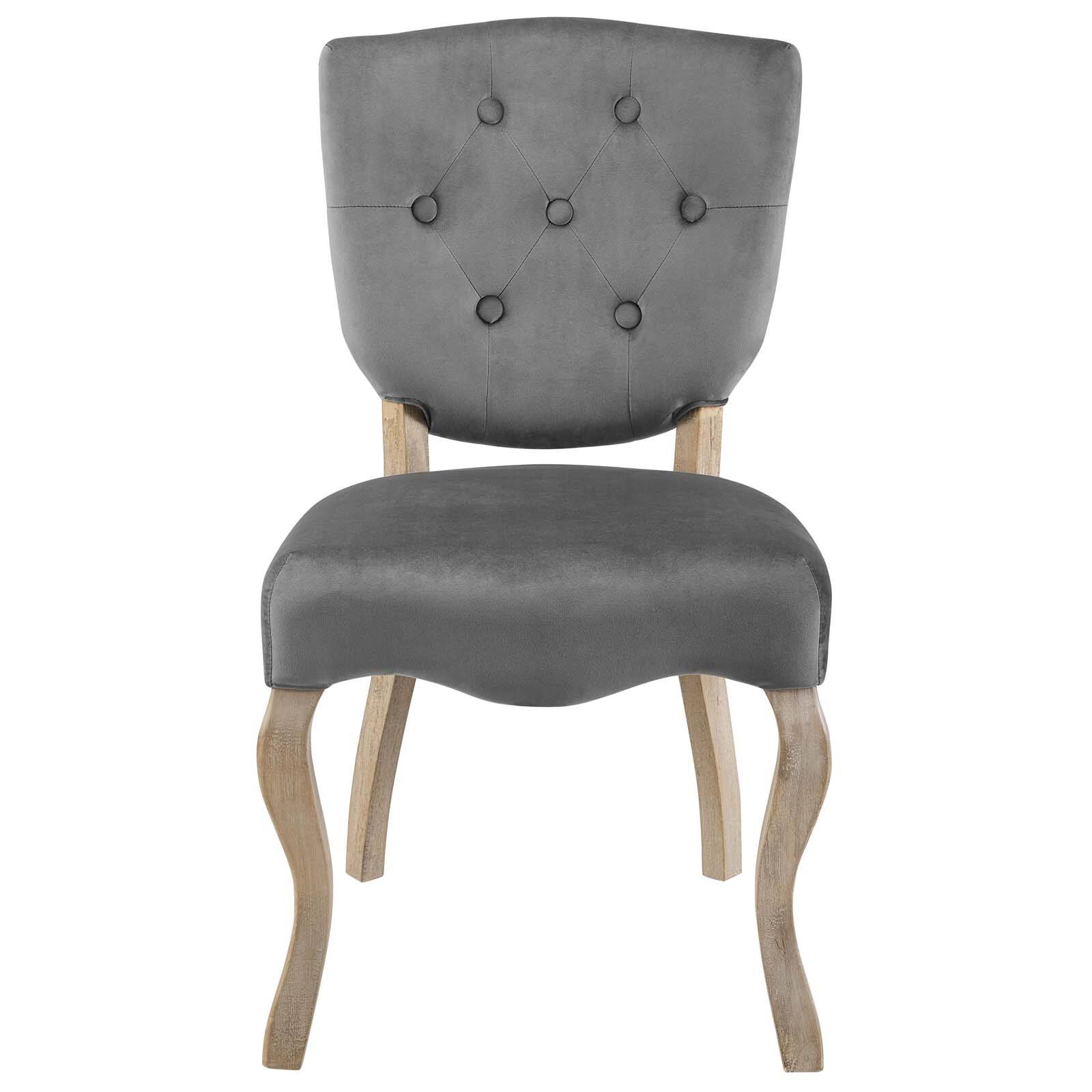 Alt View 1. Modway - Array Vintage French Performance Velvet Dining Side Chair by Modway - Gray.