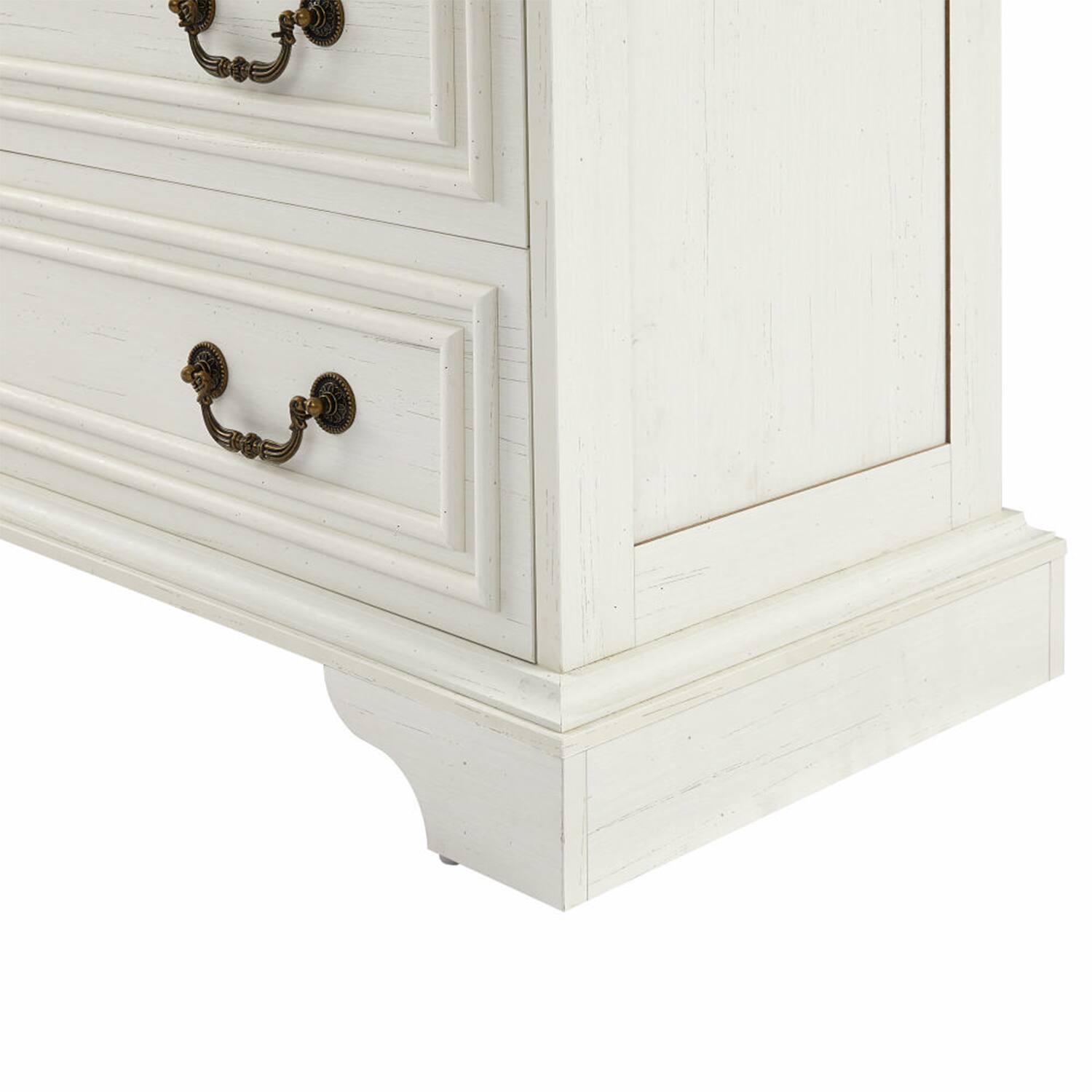 Alt View 1. Forest'nSky - Antique Brown and White Modern  5-Drawer Dresser for Bedroom - White.