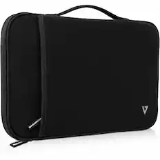 Front. V7 - V7 CSE12HS-BLK-9N Carrying Case (Sleeve) for 12" to 12.2" Notebook - Black - 12.2" Water-resistant Neoprene Laptop - Black.