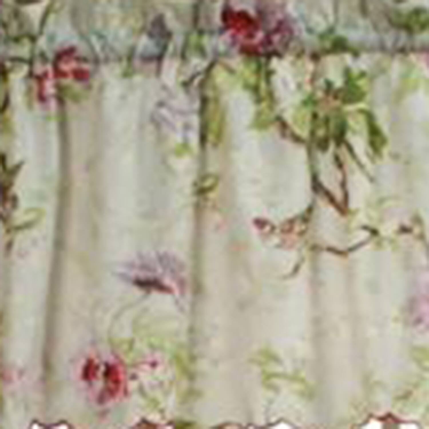 Left. Ellis Curtain - Ellis Curtain Balmoral High Quality Room Darkening Solid Color floral print fabric Window Valance - 48 x15" Lilac - Lilac.