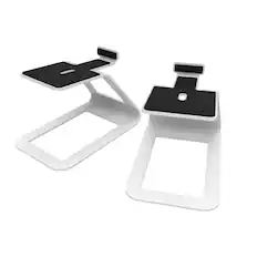 Front. Kanto - Elevated Desktop Speaker Stands for Midsize Speakers, Pair - White.