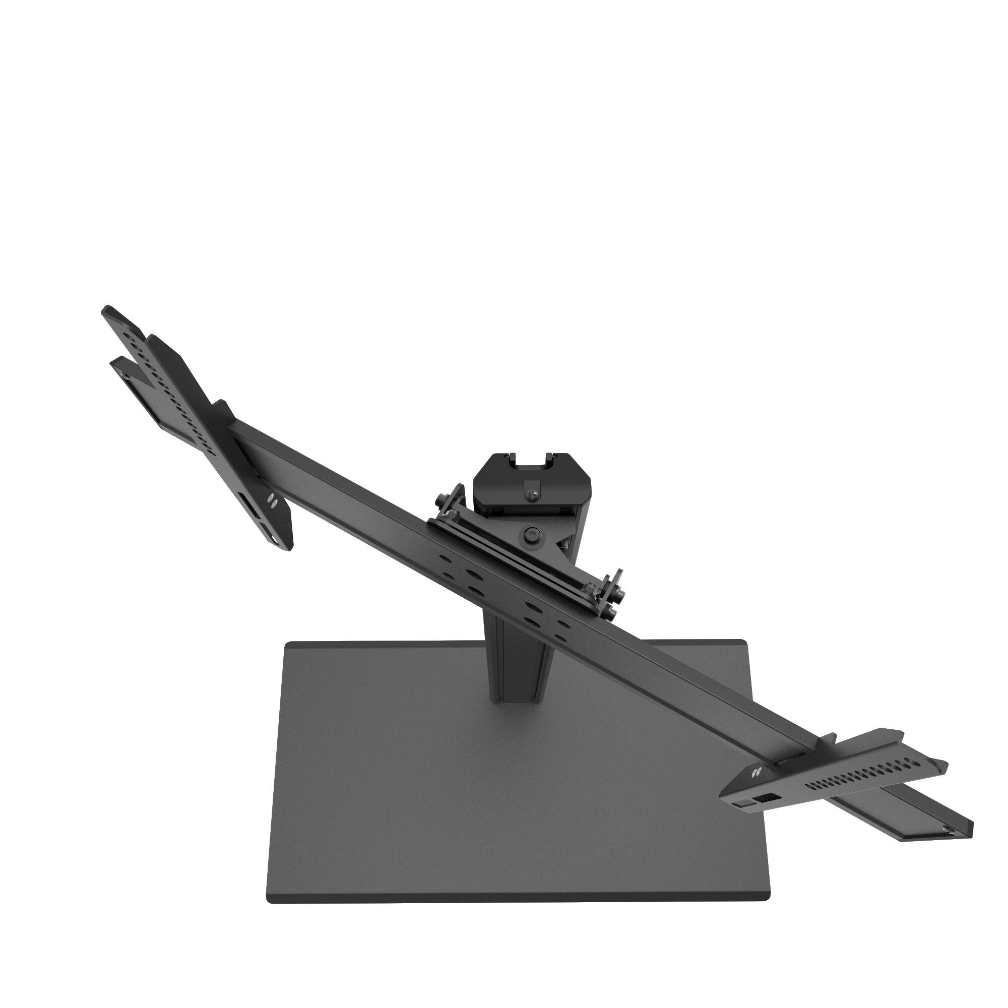 Alt View 4. Kanto - Height Adjustable and Swiveling Tabletop TV Stand for 40" - 90" TVs - Black.