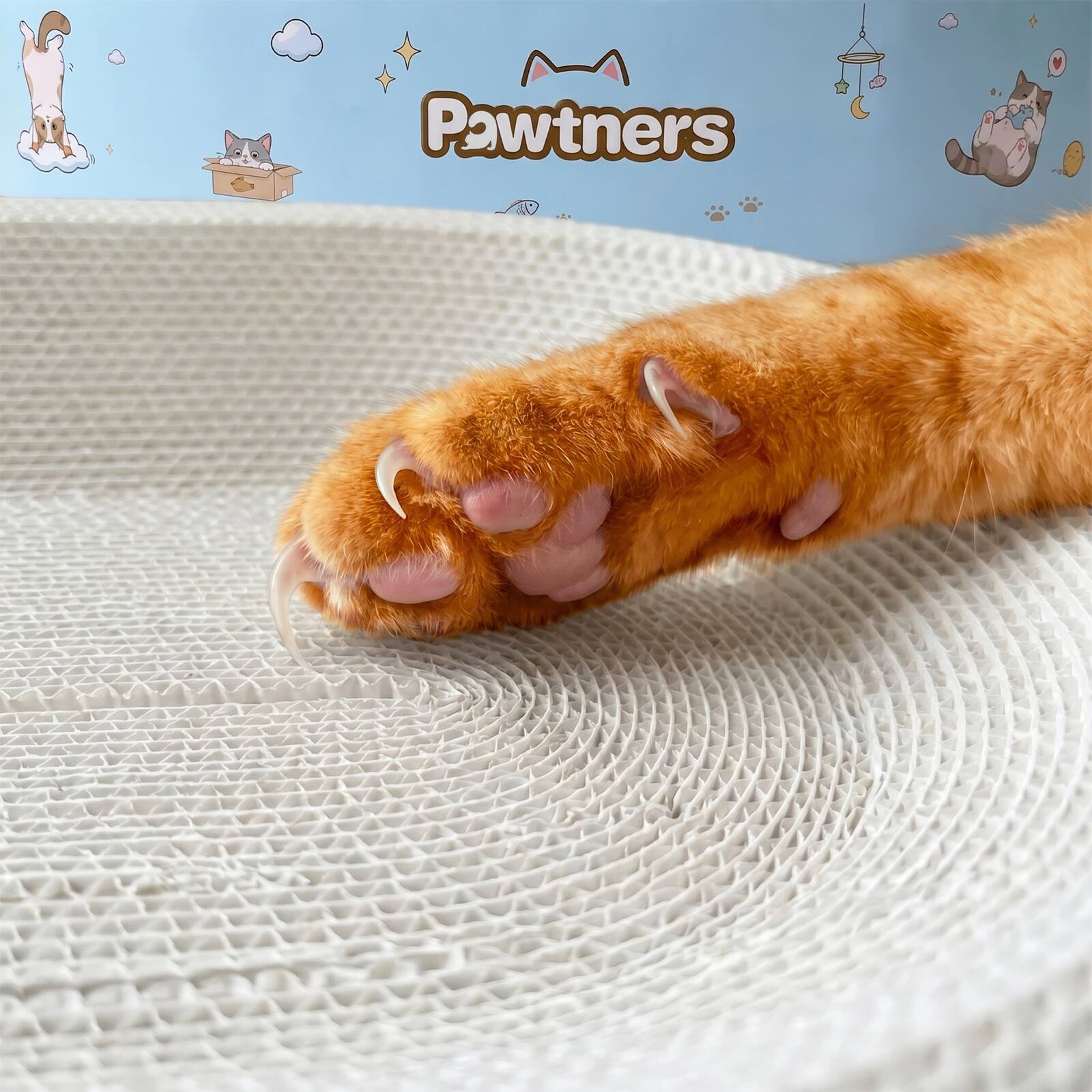 Alt View 1. Pawtners - 22 in Giant Round Cat Scratcher Pad - Large Space, Durable, Anti-Slip for Play & Sleep - Blue.
