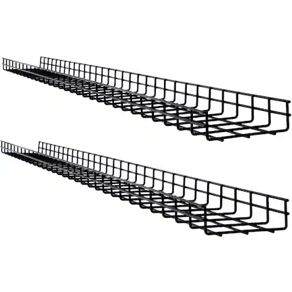 Front. Tripp Lite - Tripp Lite Wire Mesh Cable Tray Management Organization, Ideal for Industrial & Data Centers, 2 Pack, 6 inches x 2 - Black.