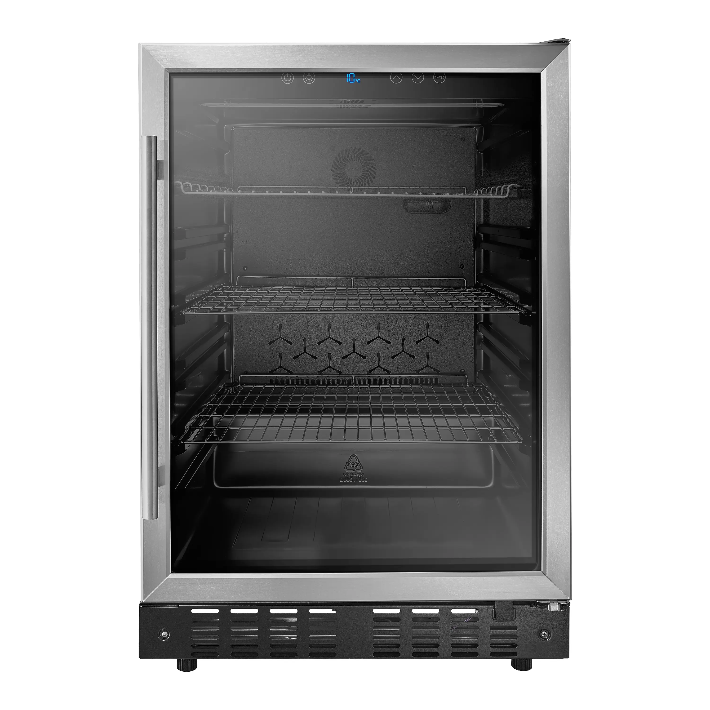 Front. Insignia™ - 165-Can Built-In Beverage Cooler - Stainless steel.