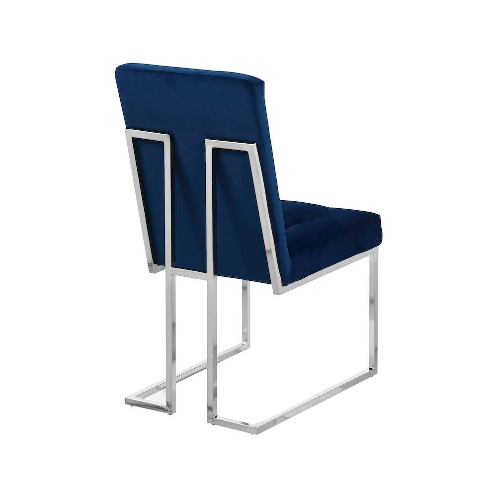 Alt View 1. Meridian Furniture - Alexis Navy Velvet Dining Chair, Set of 2 - Blue.