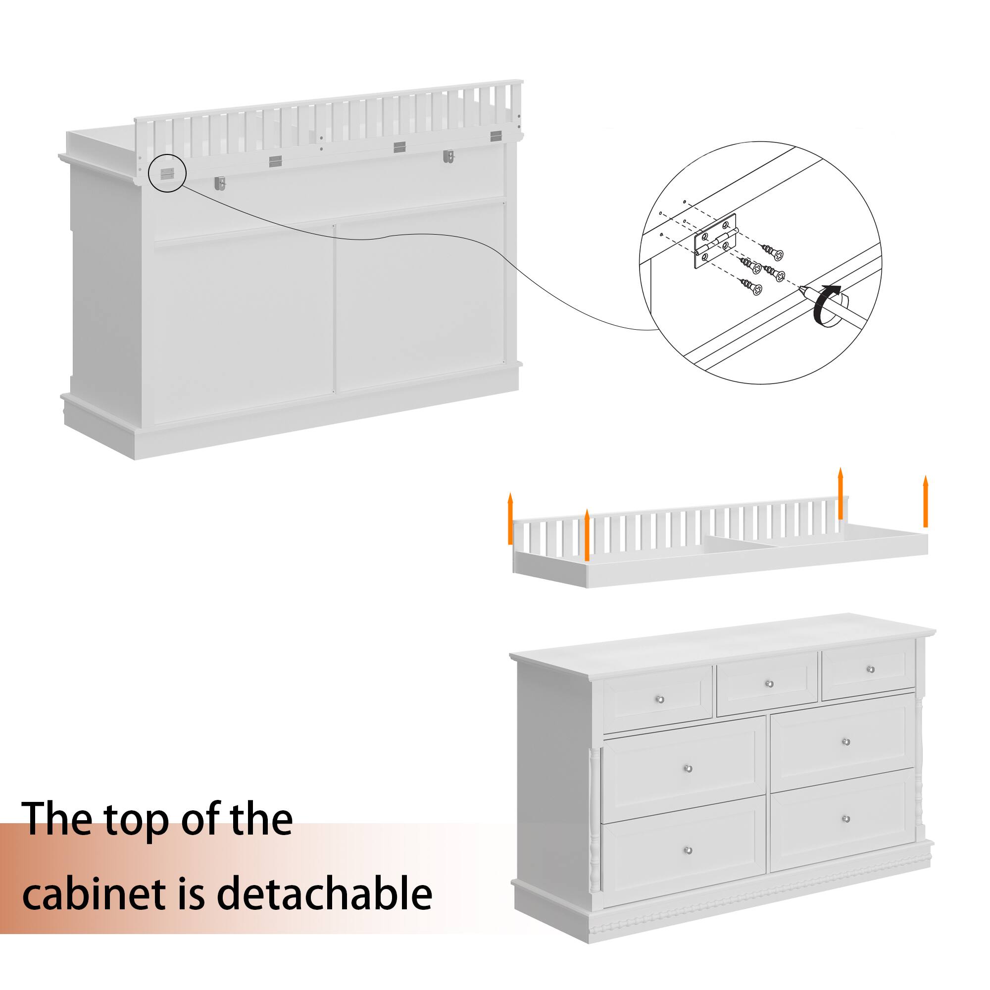 The top of the cabinet is detachable.