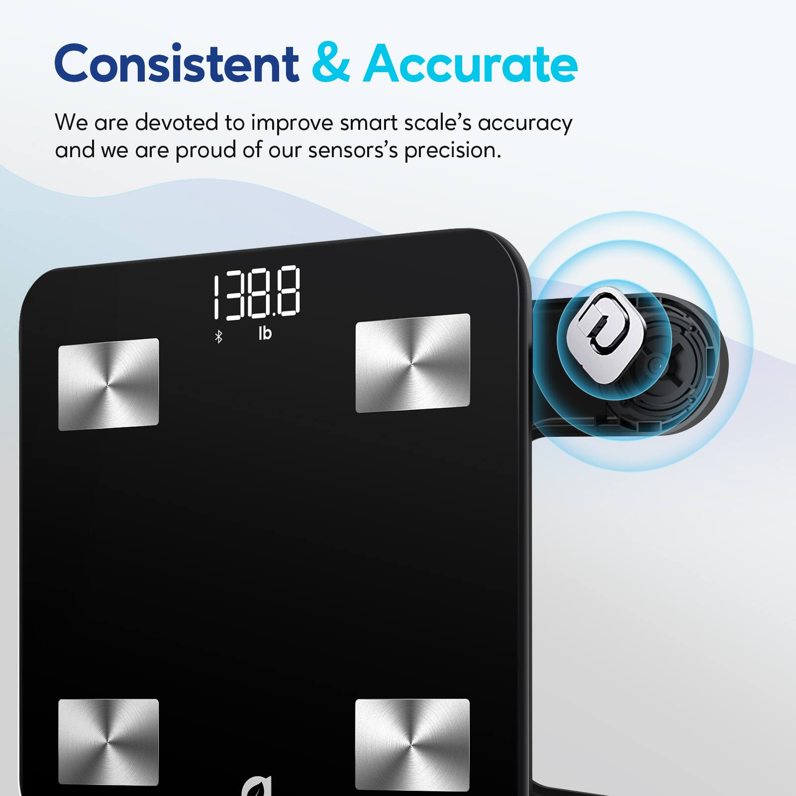 Consistent & Accurate We are devoted to improving the accuracy of smart scales and we are proud of our sensors' precision. 1388 lb.