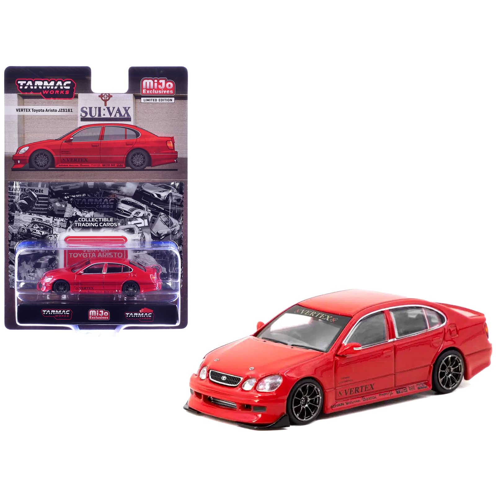 "Toyota Vertex Aristo JZS161 RHD Red with Tarmac Cards ""Global64"" Series 1/64 Diecast Model Car by Tarmac Works" price history on PriceWatchPro
