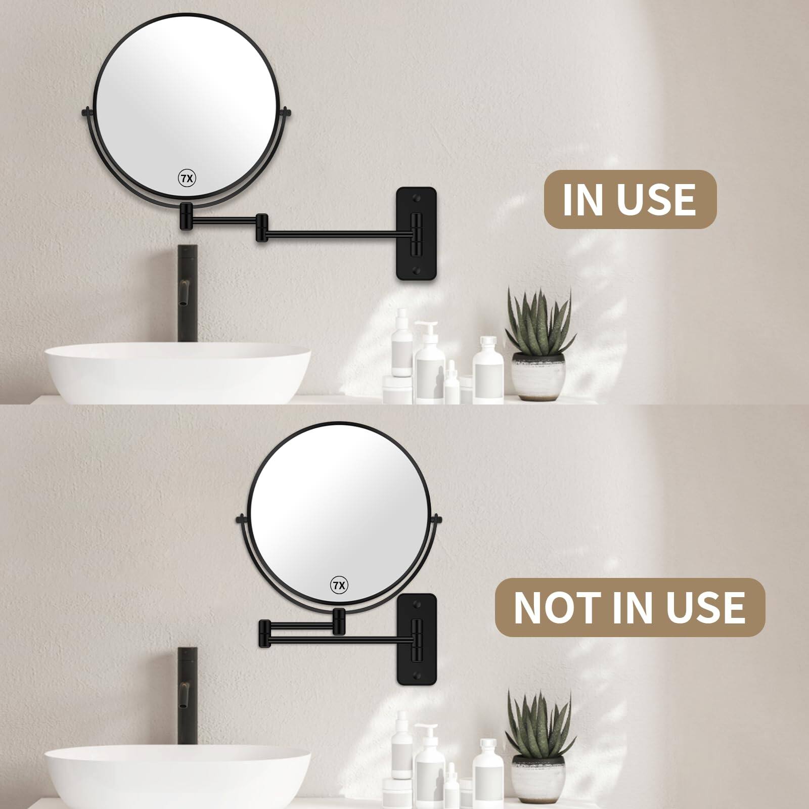 Alt View 2. Earthley Blooms - Mirror High Quality Product with Modern Design for Daily Use Elegant Stylish Appearance with Enhance - Chrome-8"L x 8"W.