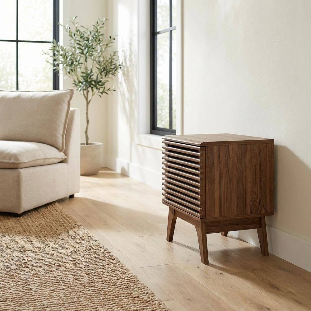 Left. FurniFact - Wood Vinyl Record Display Stand in Brown, Compact Design, Durable Construction - Brown.