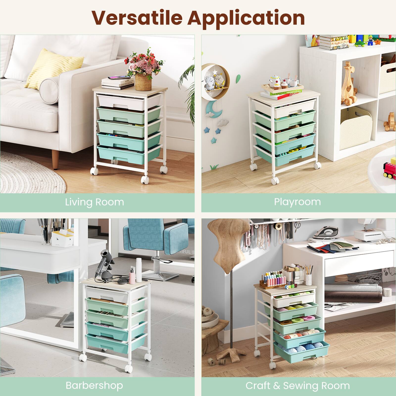Versatile Application

- Living Room
- Playroom
- Barbershop
- Craft & Sewing Room