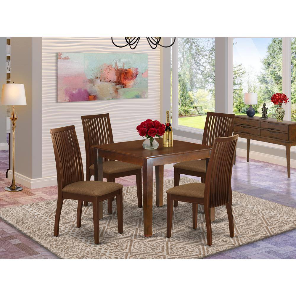 Left. East West Furniture - Dining Room Set Mahogany - Brown.