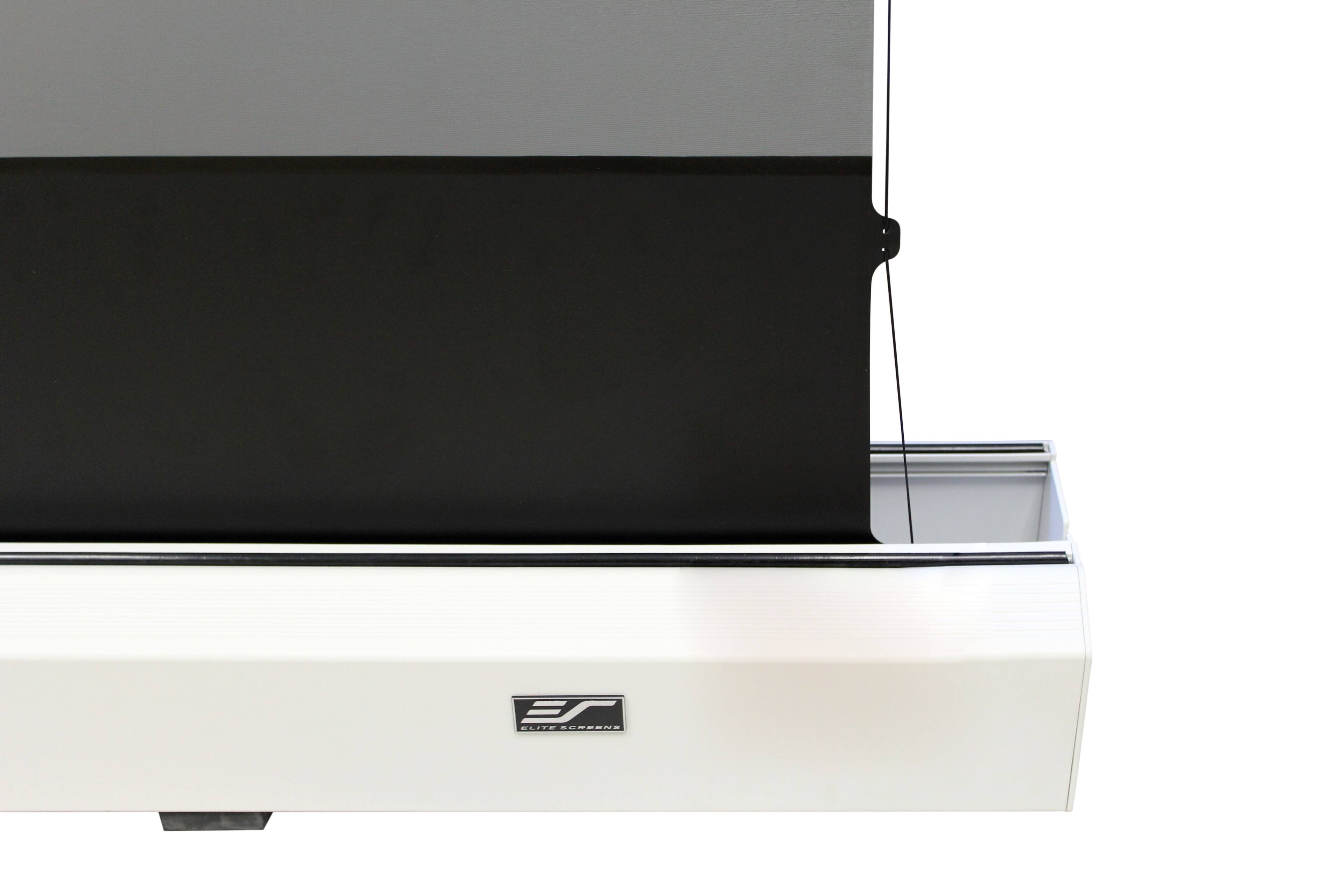 Alt View 4. Elite Screens - Kestrel Tab-Tension 2 CLR®,101" D,16:9 Ceiling Light Ultra-Short Throw Electric Floor-Rising Screen FTE101XH3-CLR - White.