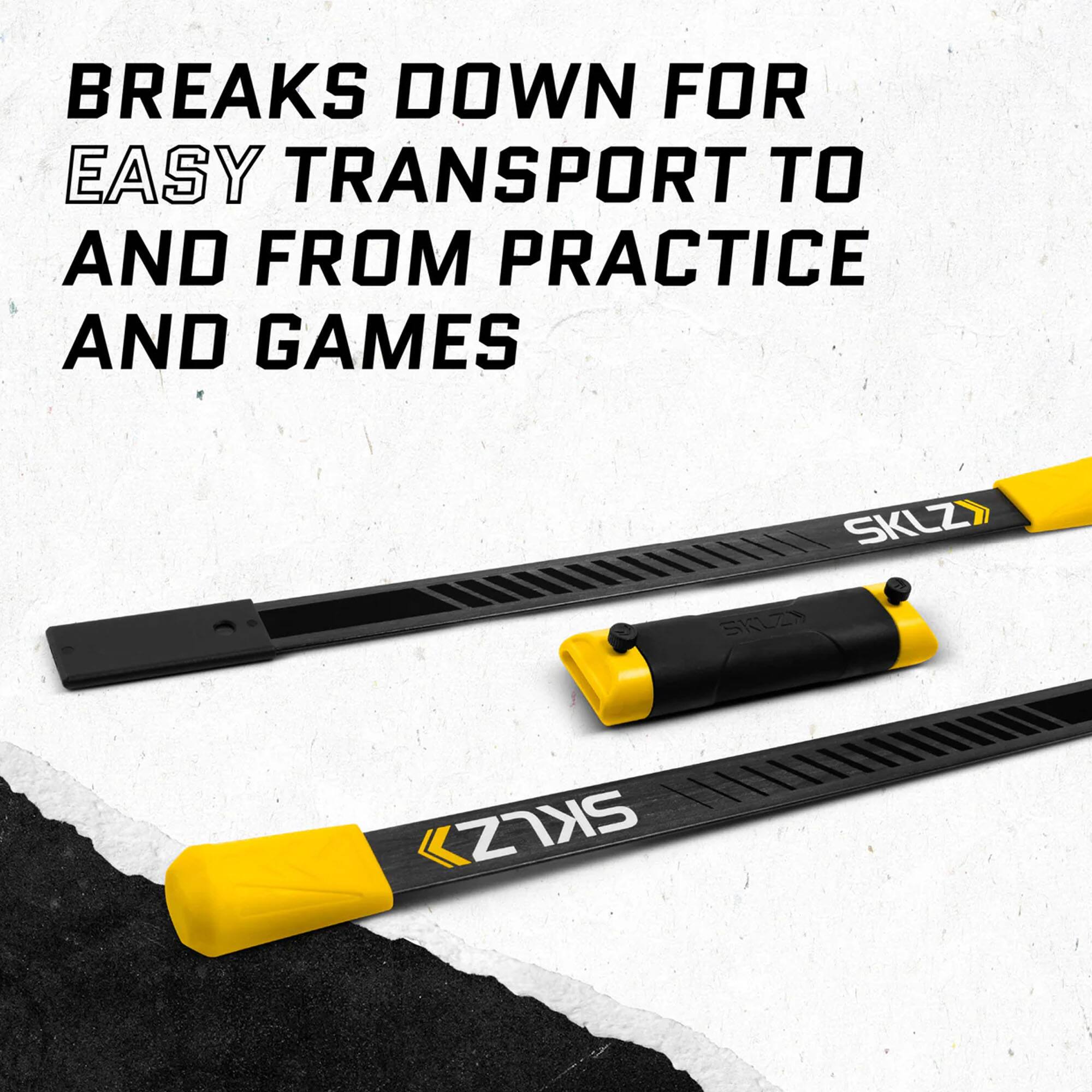 BREAKS DOWN FOR EASY TRANSPORT TO AND FROM PRACTICE AND GAMES  
SKLZ
