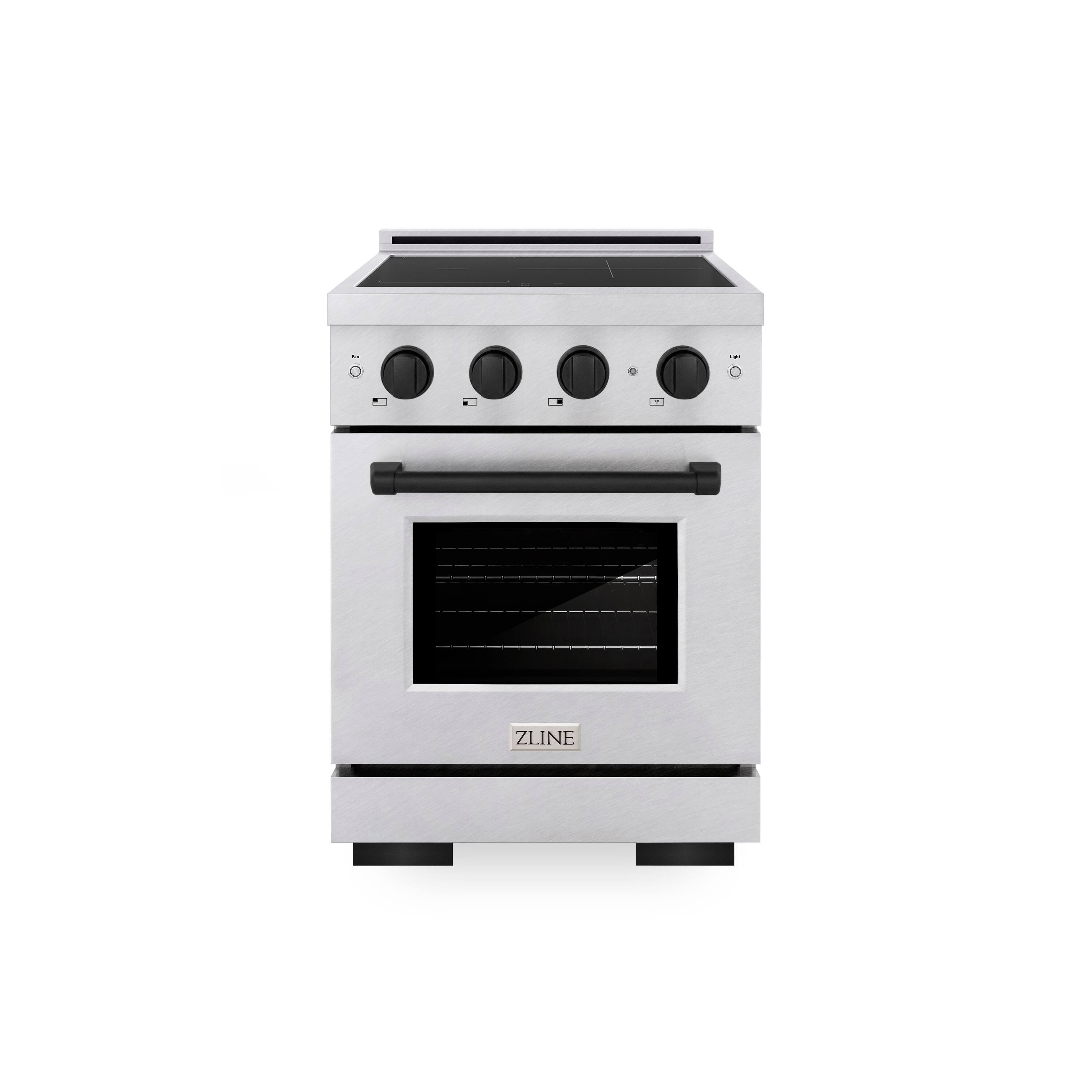 ZLINE - Autograph 24 in. 3.2 cu. ft. Paramount Freestanding Induction Range with 3 Burners in Satin Steel with Black Accents - Satin Stainless Steel price history on PriceWatchPro