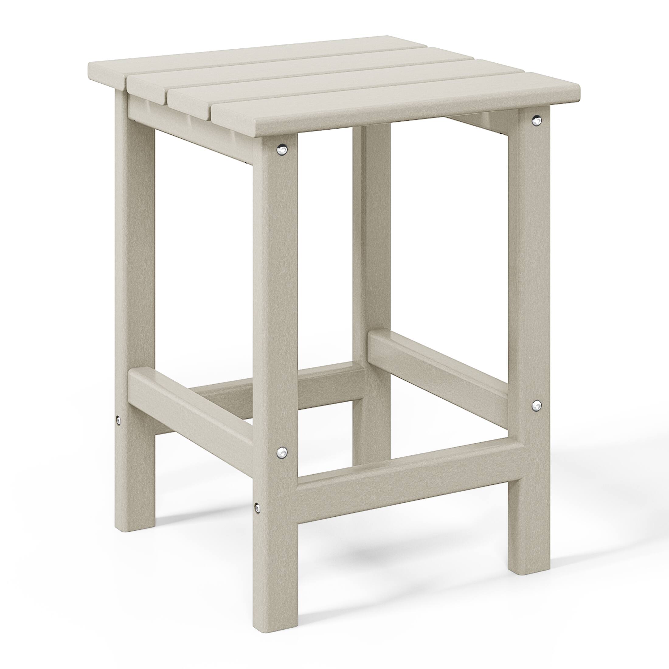 Left. WestinTrends - WestinTrends Malibu 14" square outdoor Side table for Adirondack chair - Sand.