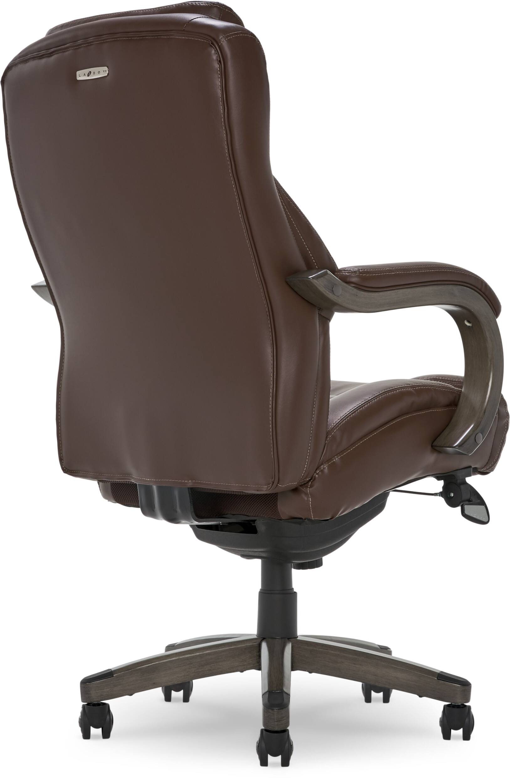 Best Buy La Z Boy Delano Big And Tall Bonded Leather Executive Chair Chocolate Browngray Wood 2574