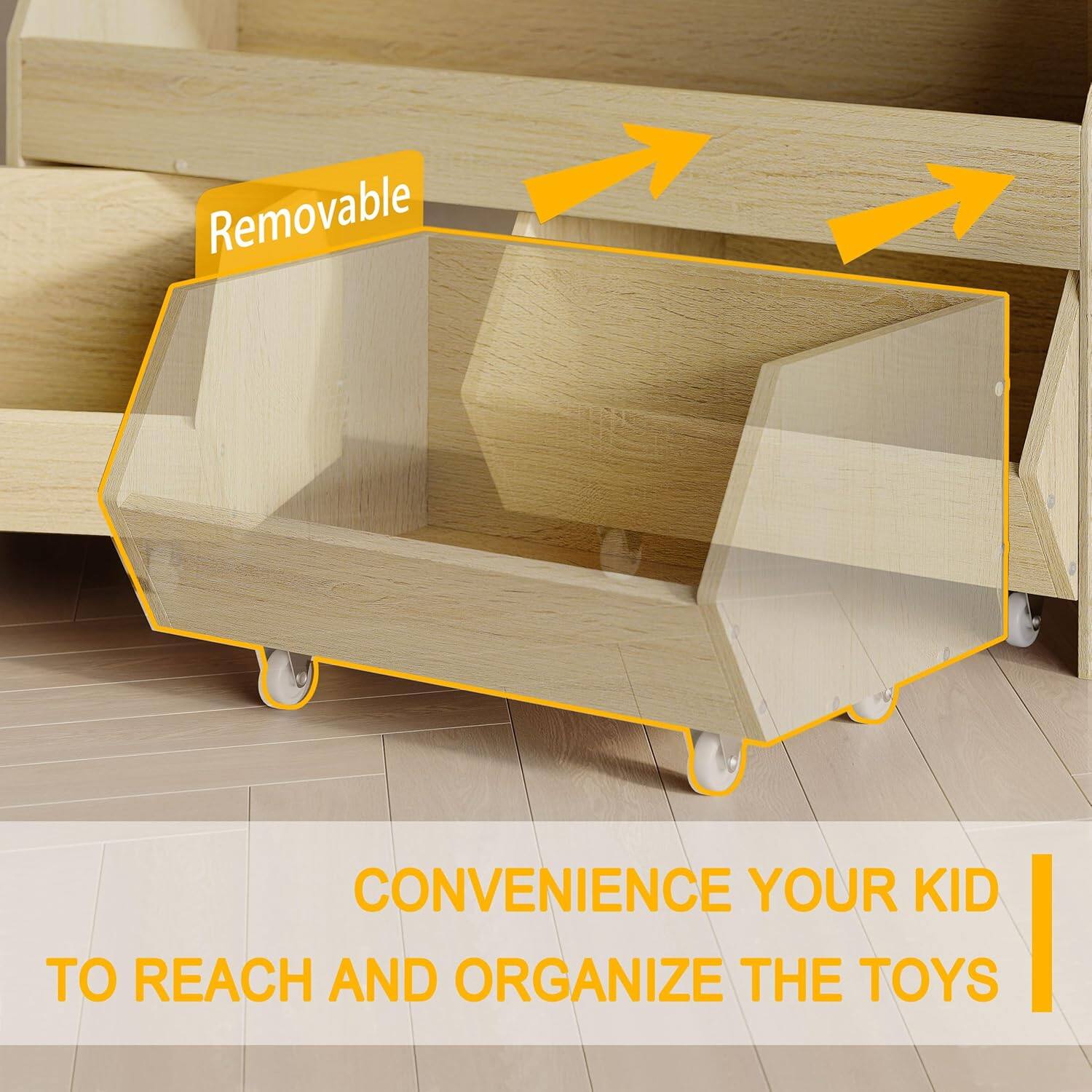 Removable  
Convenience your kid to reach and organize the toys