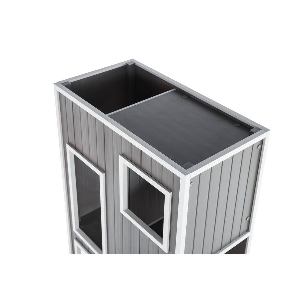 Alt View 1. New Age Pet - ECOFLEX Kitty Kase Cat Play Tower - Grey.