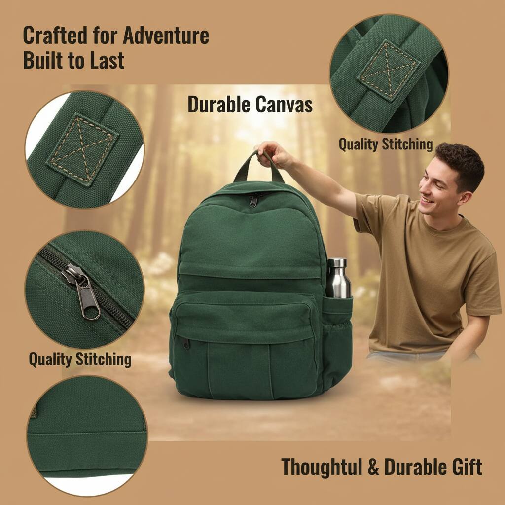 Crafted for Adventure  
Built to Last  

Durable Canvas  
Quality Stitching  

Thoughtful & Durable Gift
