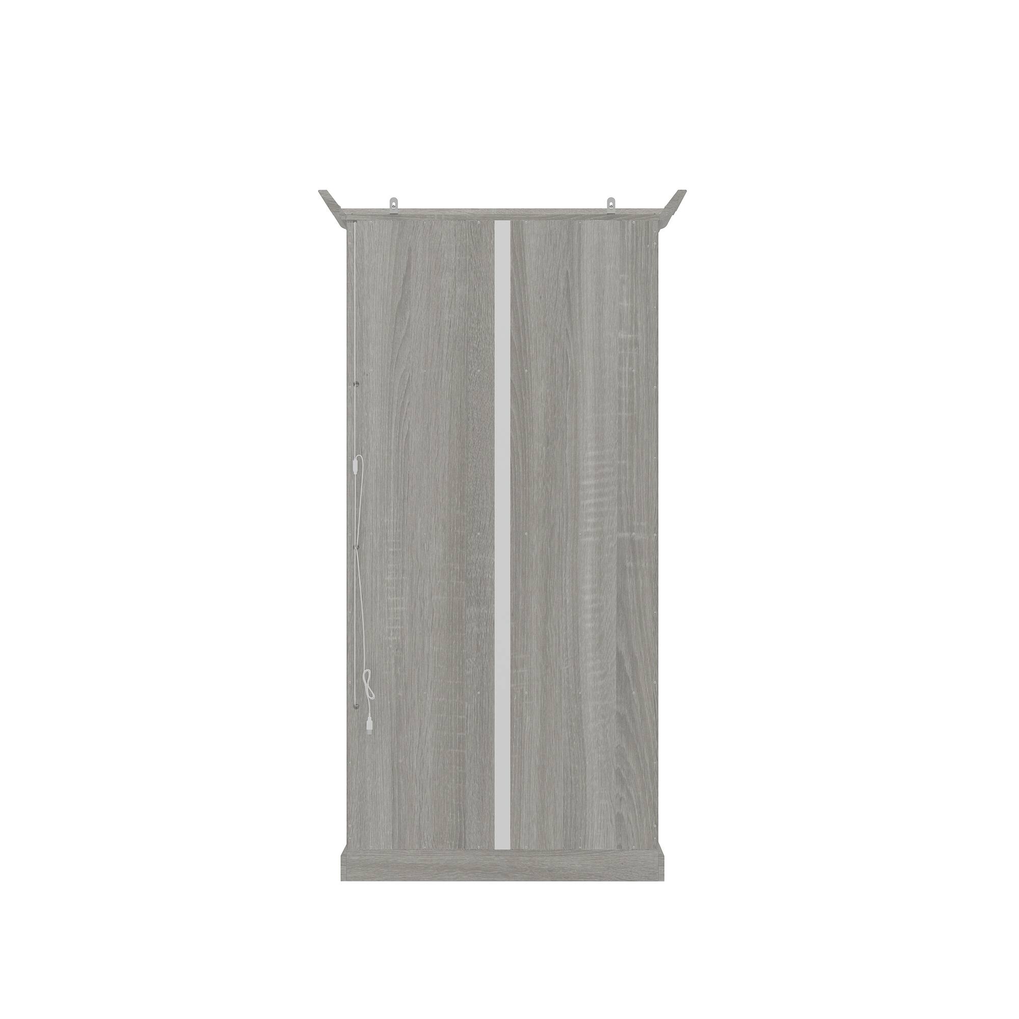 Back. Famapy - Famapy Classic Tempered Glass - Door Display Cabinet with Anti - Tip Safety - Gray.