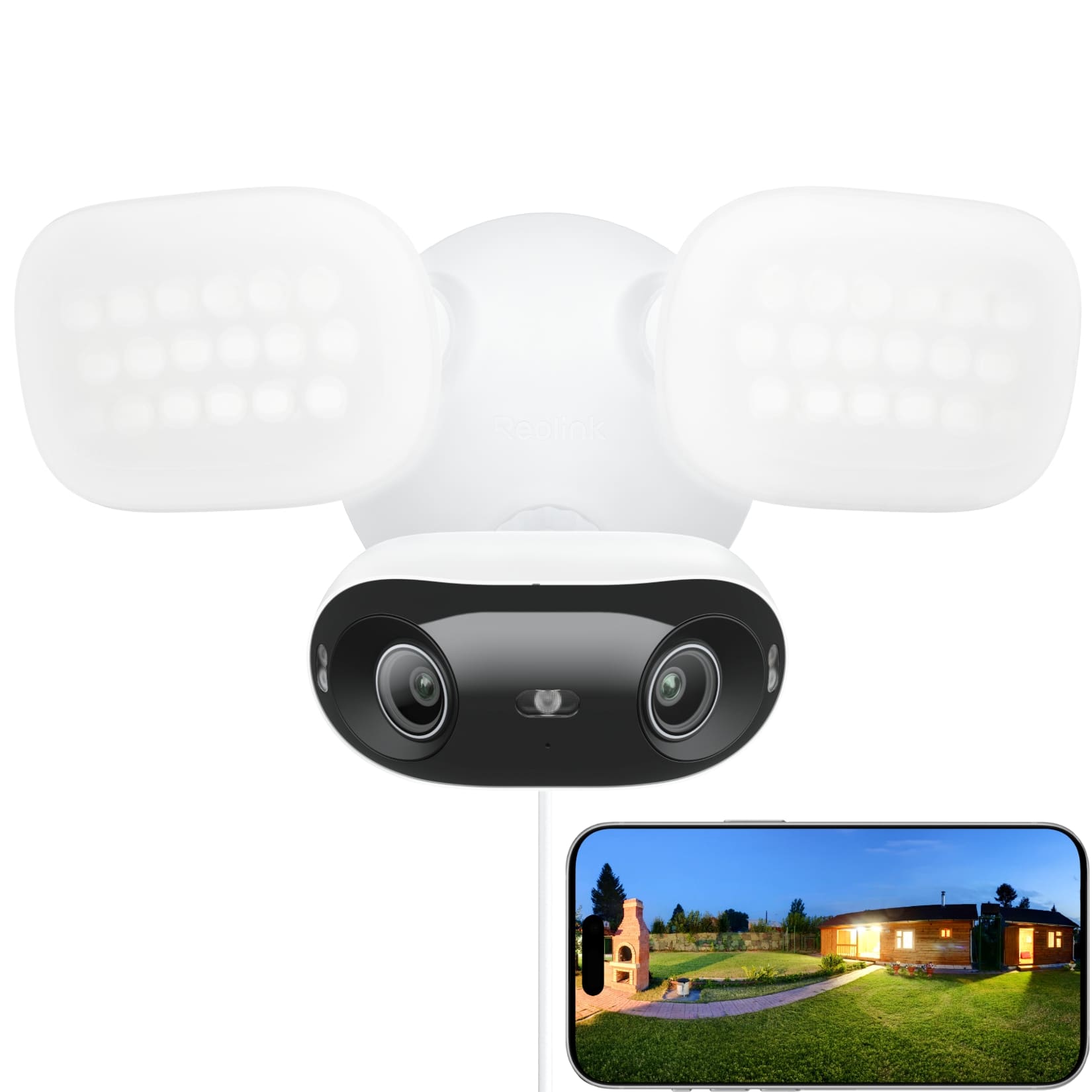 Front. Reolink - Reolink Elite Pro Floodlight 16MP PoE Dual-lens Floodlight Camera 180° Panorama,2800-Lumen Color Temperature 3000K–6500K - white.